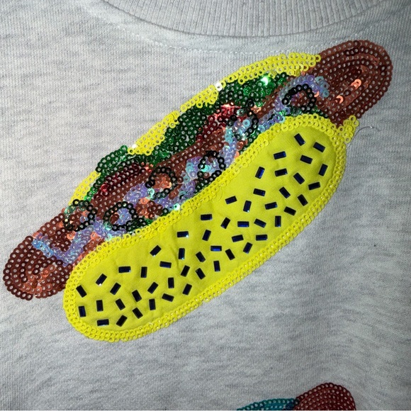 Queen of Sparkles Multi Hot Dog Sweatshirt. - Picture 3 of 6